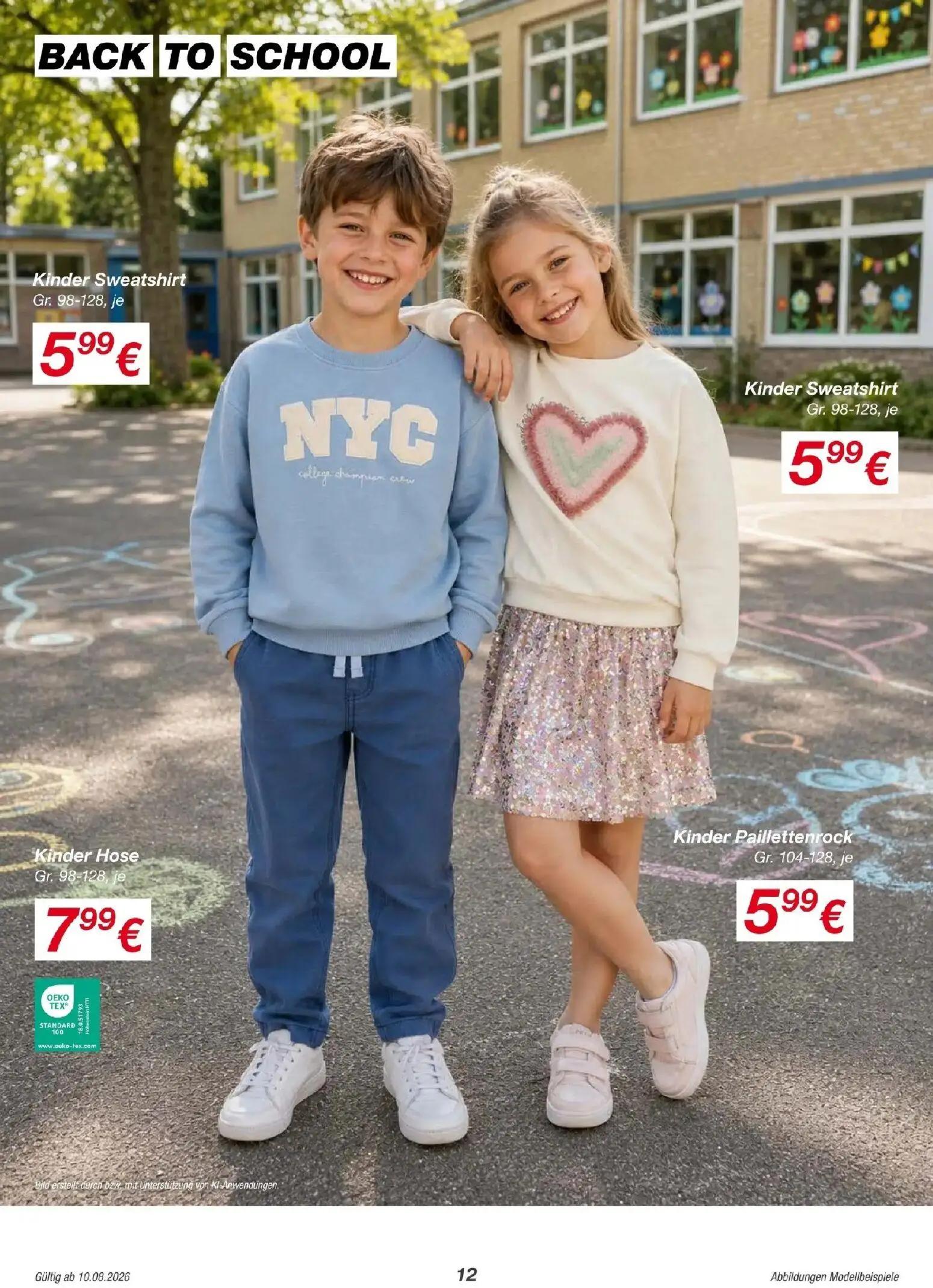 MPREIS Prospekt, Seite 12 von 23 — Kinder Sweatshirt, Kinder Sweatshirt, Kinder Hose