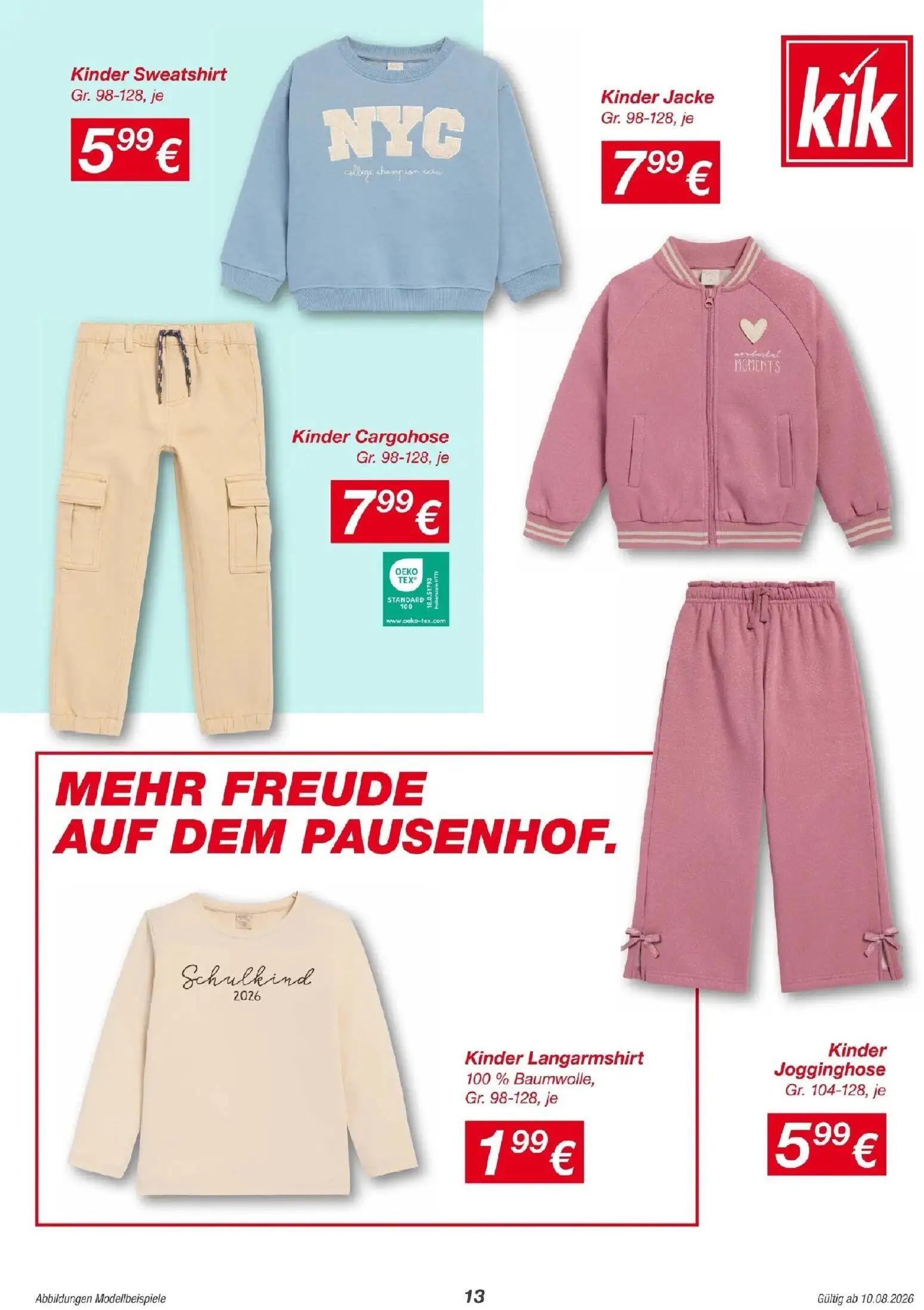 Spar Prospekt, Seite 13 von 23 — Kinder Sweatshirt, Kinder Cargohose, Kinder Jacke