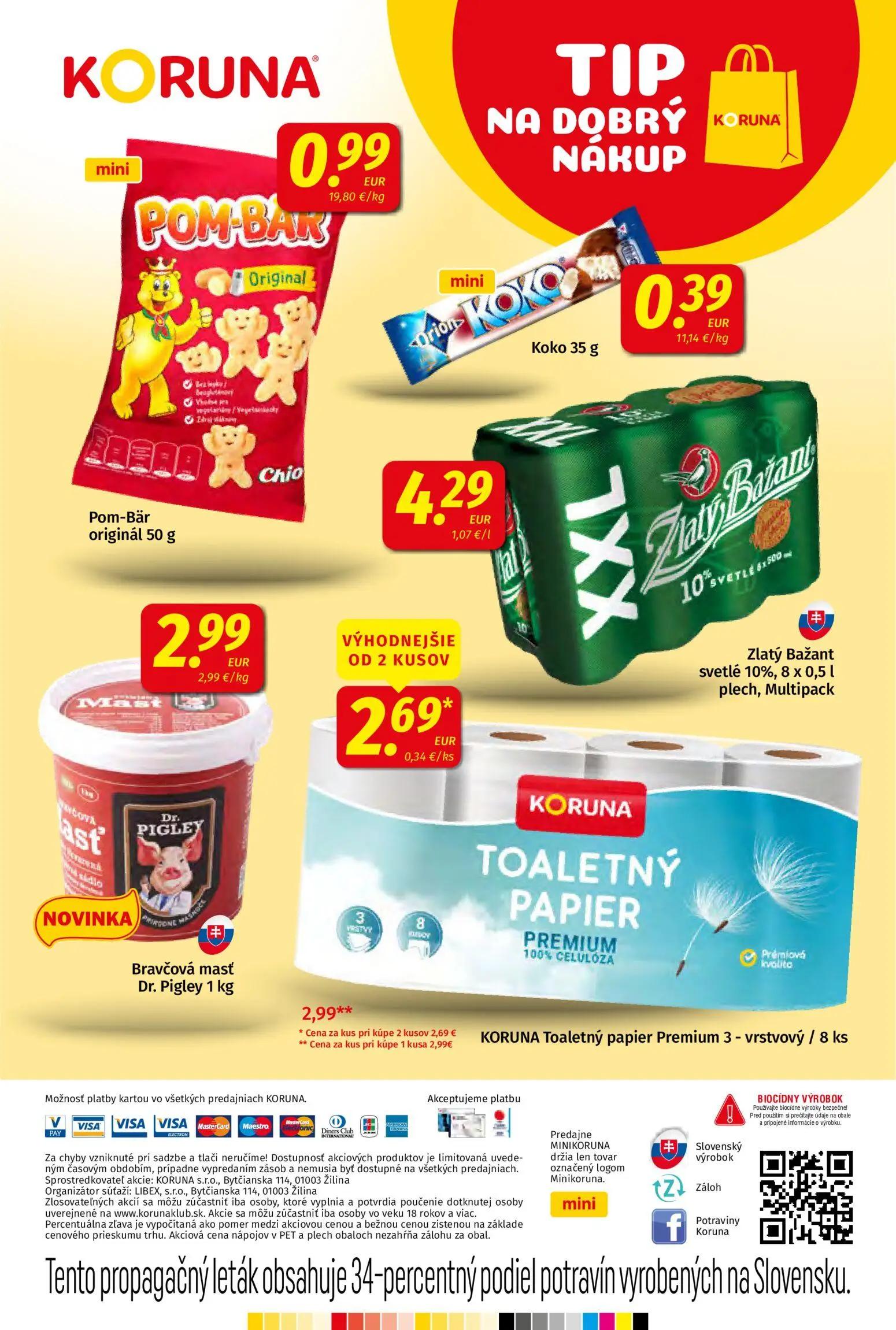 Koruna leták, strana 24 z 24 — KORUNA Toaletný papier Premium 3 - vrstvový, Pom-Bär originál, Koko