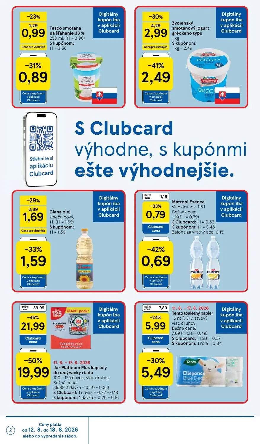 Tesco leták, strana 2 z 54 — Jar Platinum Plus kapsuly do umývačky riadu, Zvolenský smotanový jogurt gréckeho typu