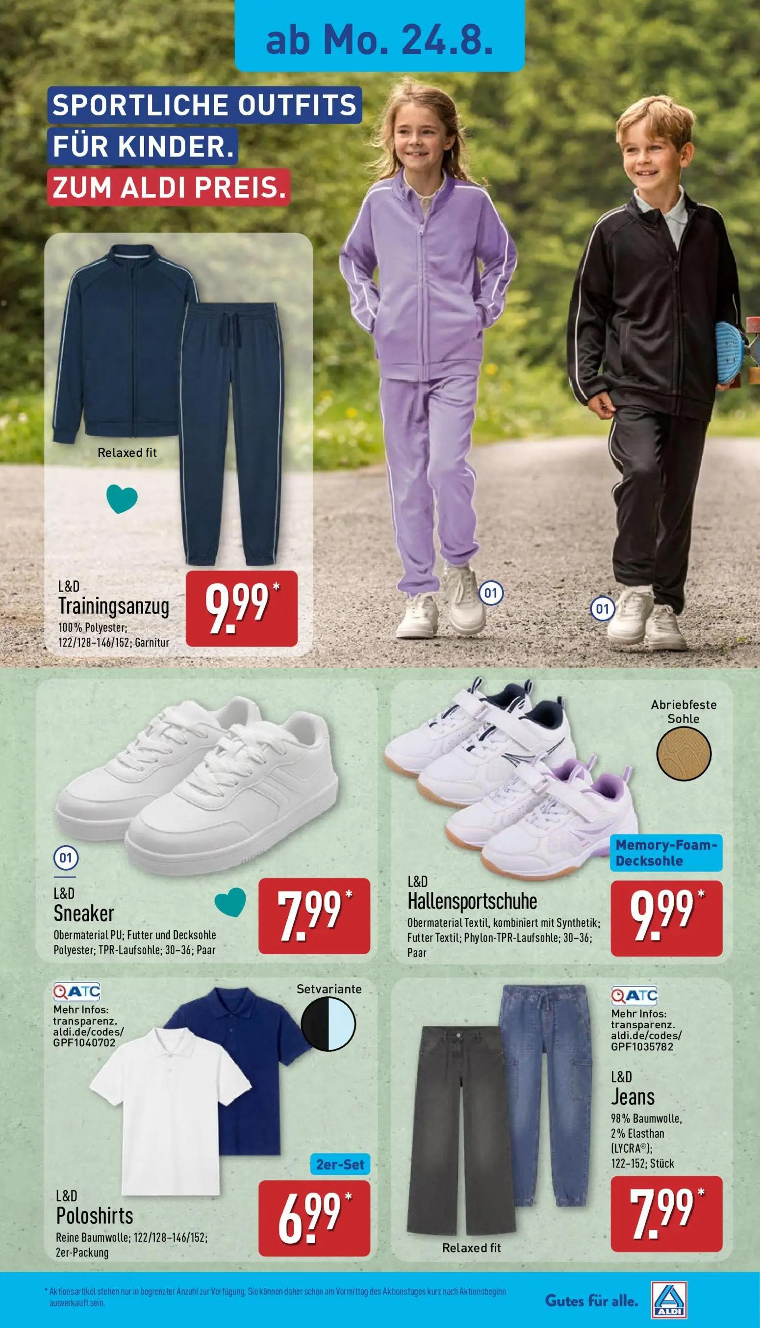 Aldi Nord Prospekt, Seite 6 von 14 — Trainingsanzug, Sneaker, Hallensportschuhe
