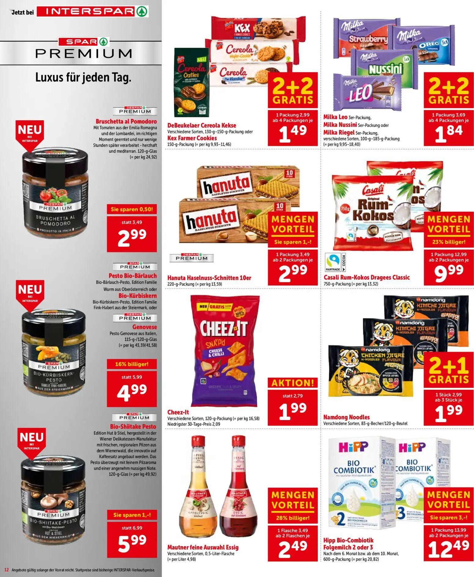 Interspar Prospekt, Seite 12 von 20 — Casali Rum-Kokos Dragees Classic, Milka Leo, Milka Nussini