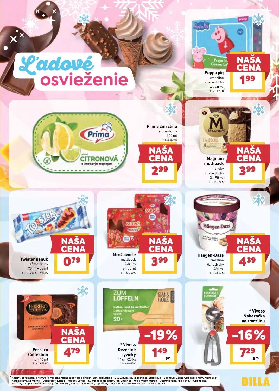 Billa leták, strana 17 z 33 — Peppa pig zmrzlina, Prima zmrzlina, Magnum multipack nanuky