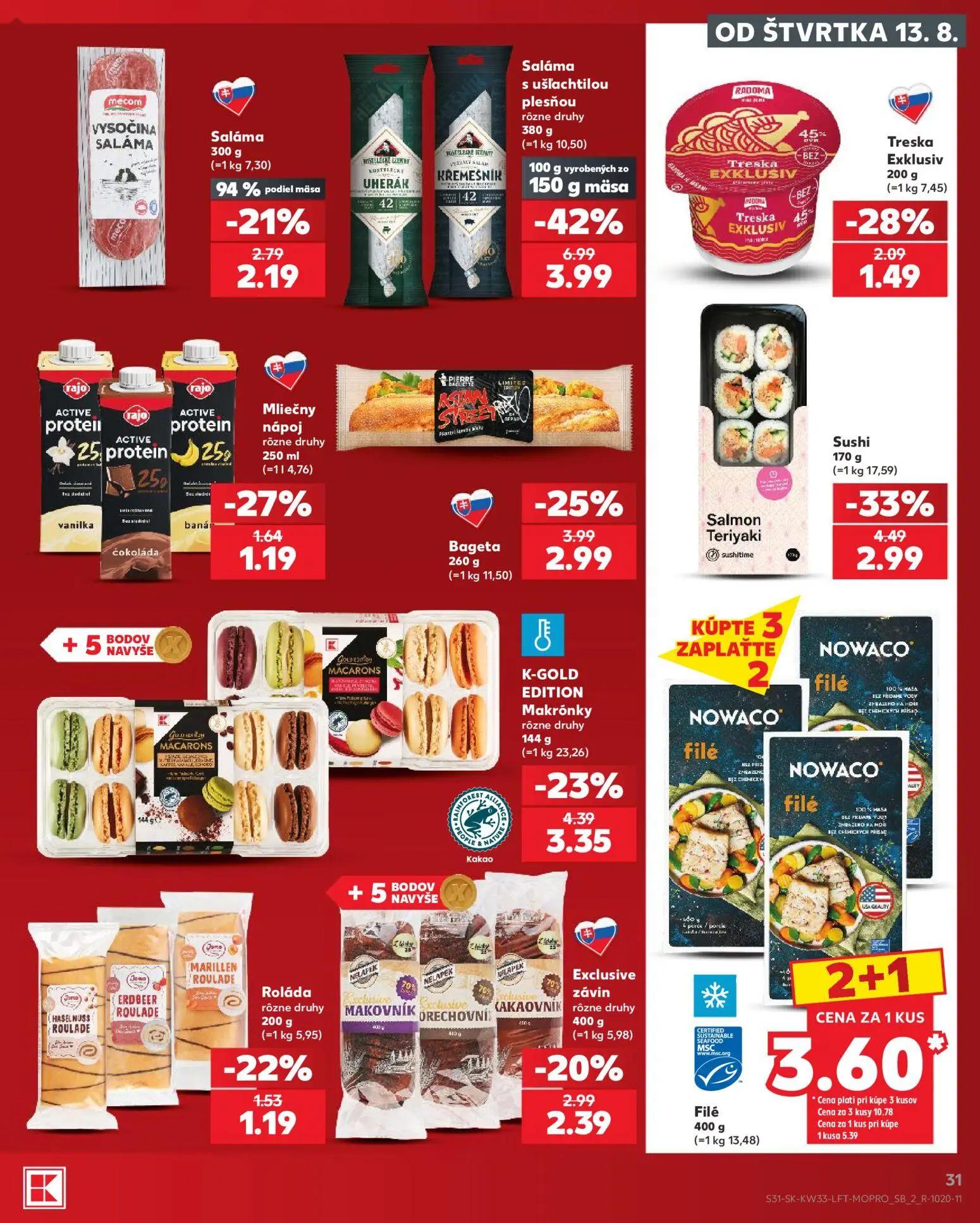 Kaufland leták, strana 31 z 80 — Saláma s ušľachtilou plesňou, Saláma
