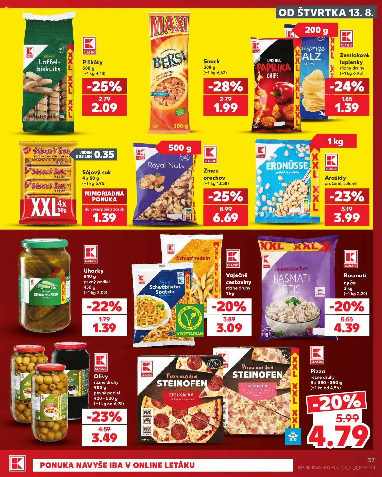 Kaufland leták, strana 37 z 80 — Basmati ryža, Vaječné cestoviny, Uhorky