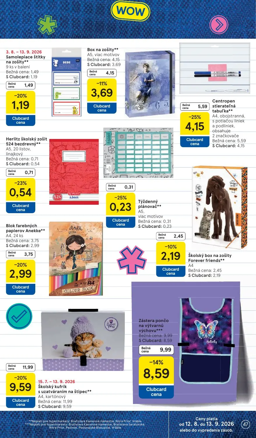 Tesco leták, strana 47 z 54 — Herlitz školský zošit 524 bezdrevný