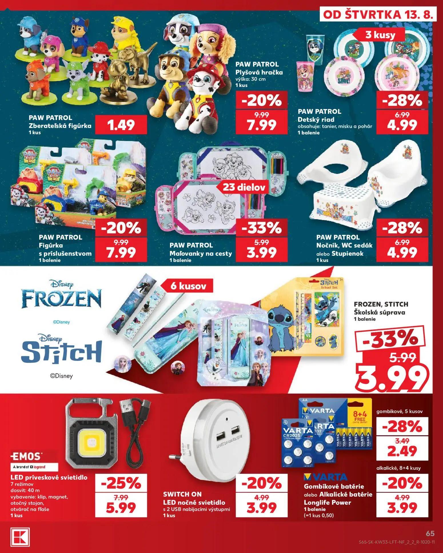Kaufland leták, strana 65 z 80 — PAW PATROL Plyšová hračka, PAW PATROL Detský riad, PAW PATROL Figúrka s príslušenstvom