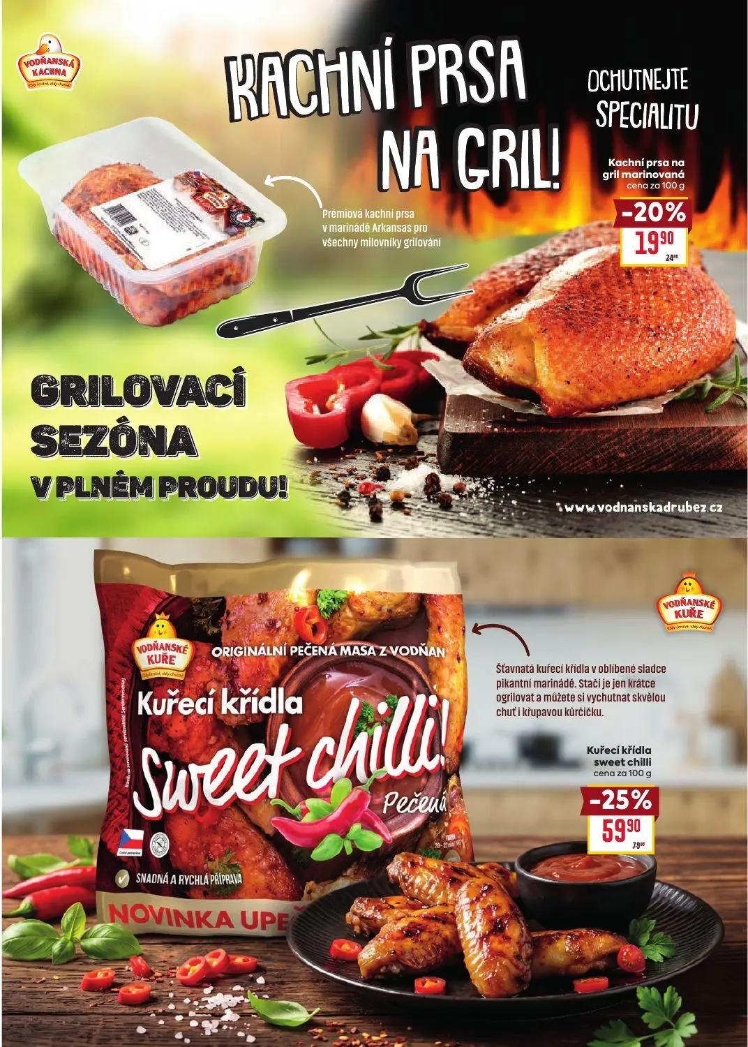 Billa leták, strana 3 z 30 — Kuřecí křídla sweet chilli, Kachní prsa na gril marinovaná