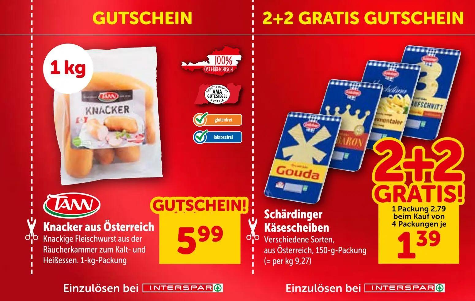 Interspar Prospekt, Seite 3 von 28 — Schärdinger Käsescheiben, Knacker aus Österreich