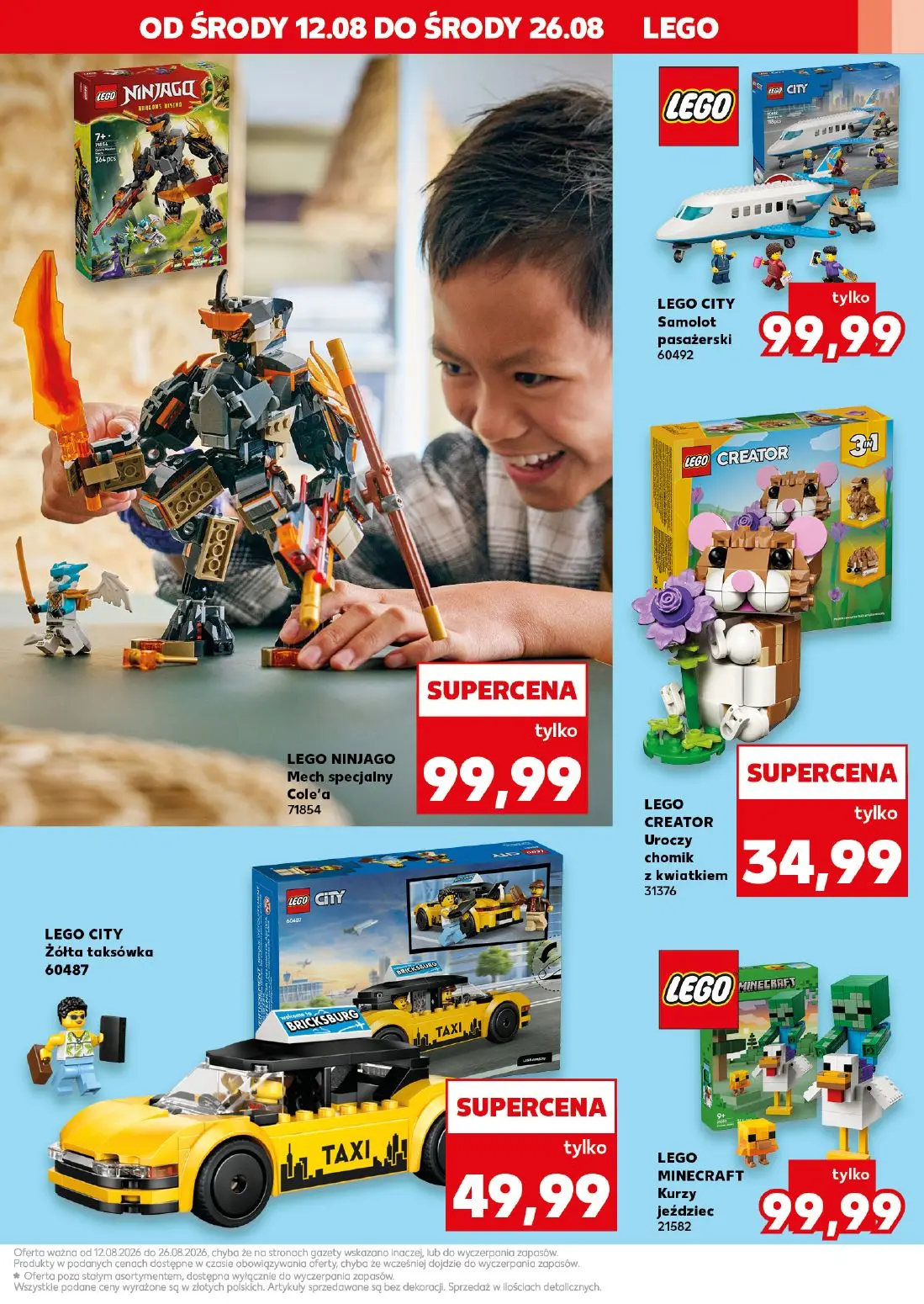 Kaufland gazetka, strona 3 z 16 — LEGO CITY Samolot pasażerski, LEGO NINJAGO Mech specjalny Cole'a, LEGO CREATOR Uroczy chom…