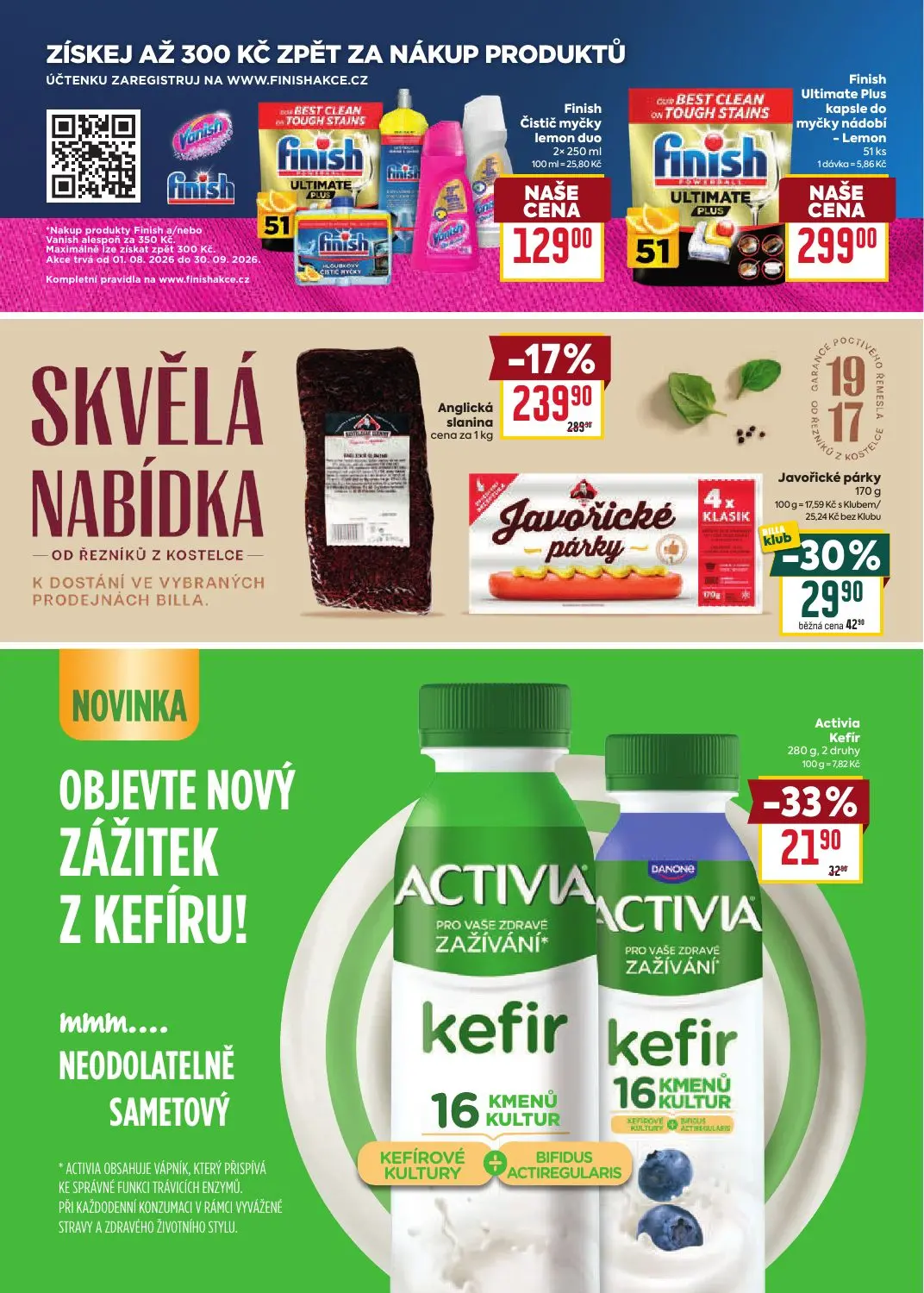 Billa leták, strana 12 z 35 — Finish Čistič myčky lemon duo, Finish Ultimate Plus kapsle do myčky nádobí - Lemon