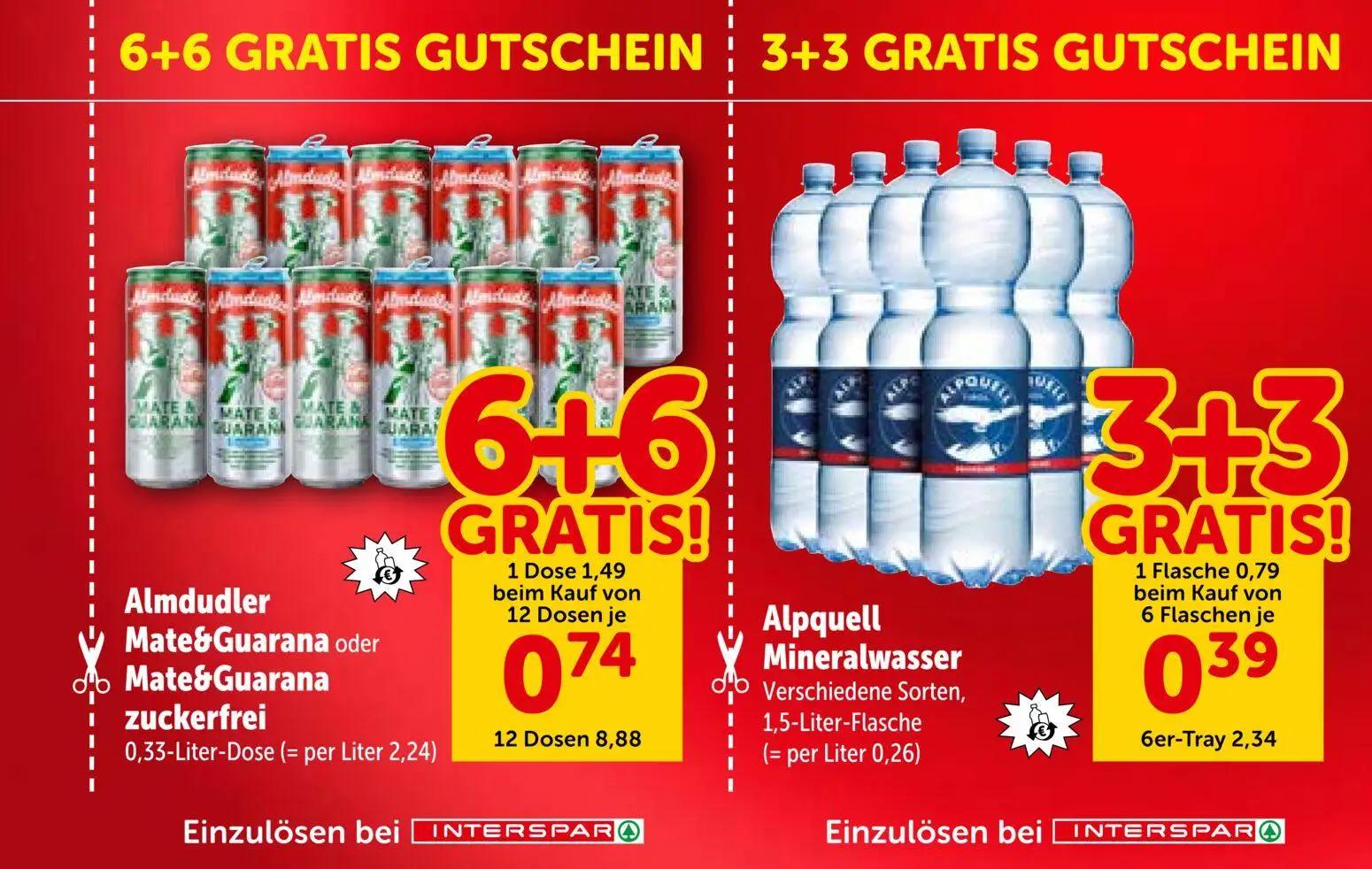 Interspar Prospekt, Seite 13 von 28 — Almdudler Mate&Guarana, Alpquell Mineralwasser