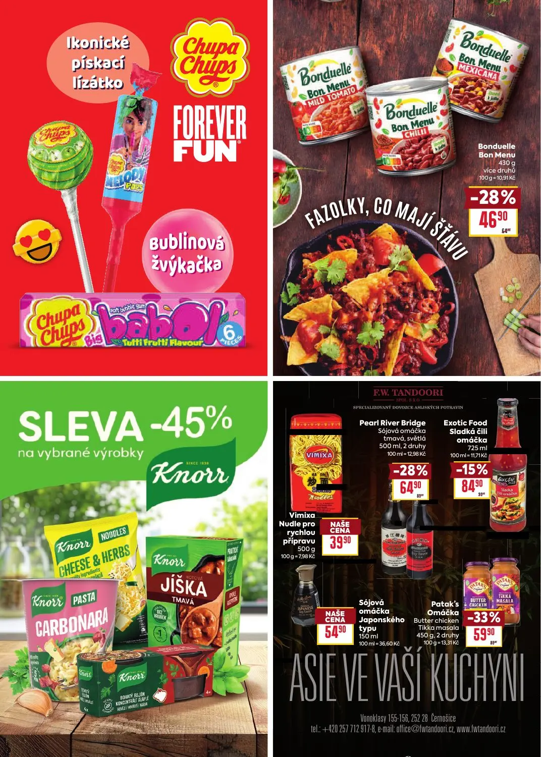 Billa leták, strana 14 z 30 — Pearl River Bridge Sójová omáčka, Exotic Food Sladká čili omáčka, Vimixa Nudle pro rychlou pří…