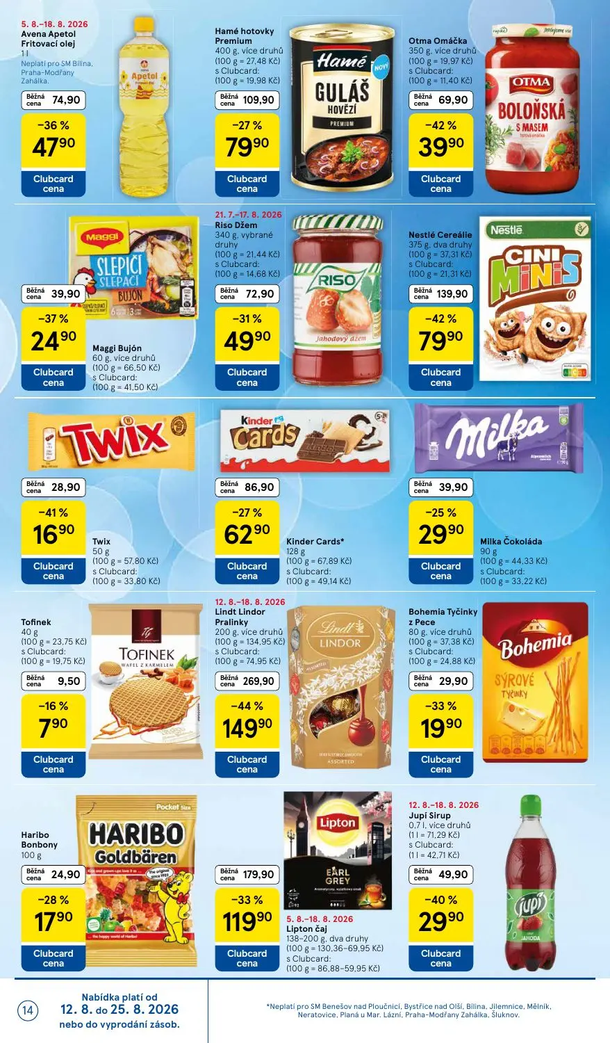 Tesco Supermarket leták, strana 14 z 16 — Lindt Lindor Pralinky