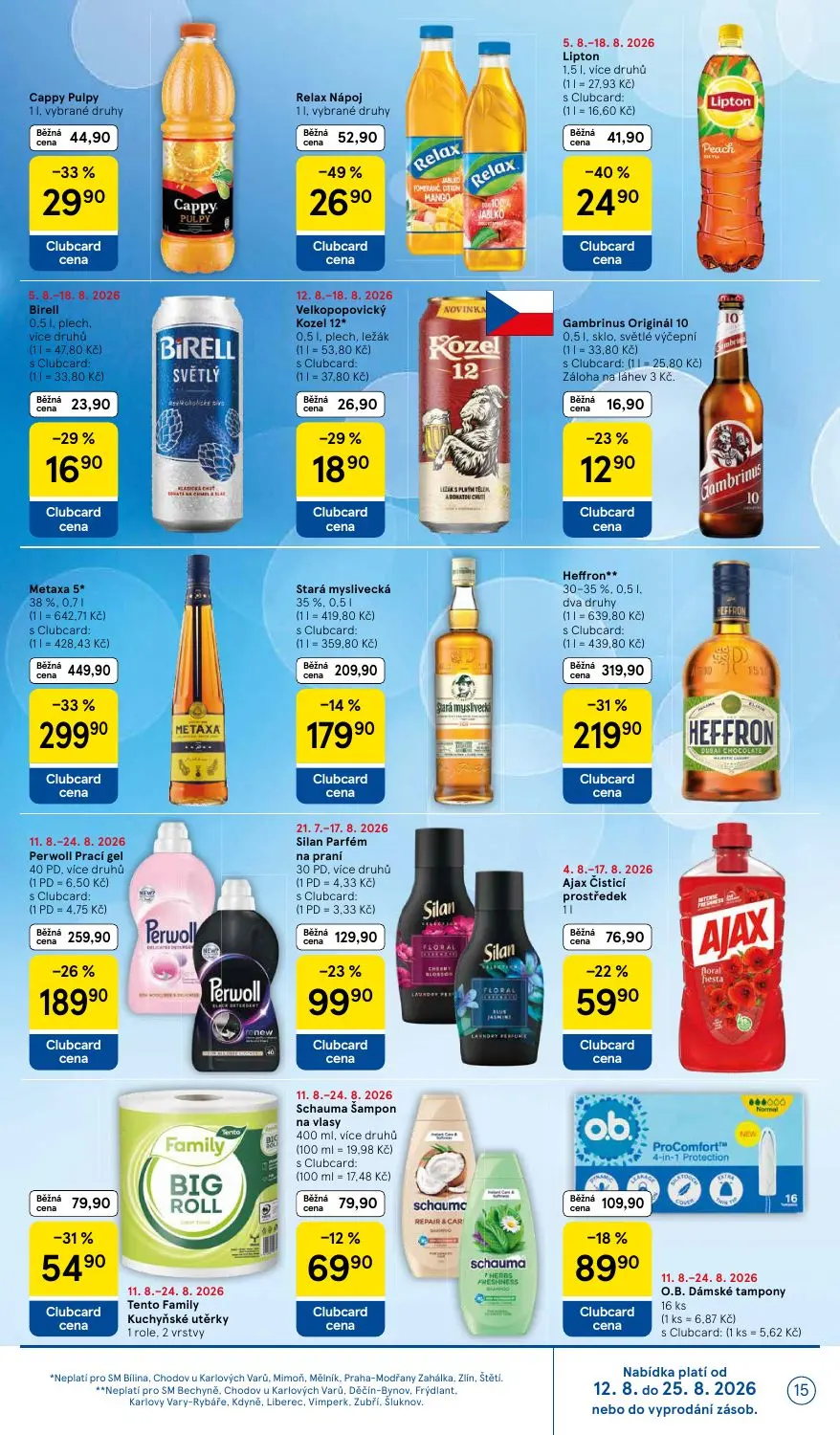 Tesco Supermarket leták, strana 15 z 16 — Metaxa 5*, Birell