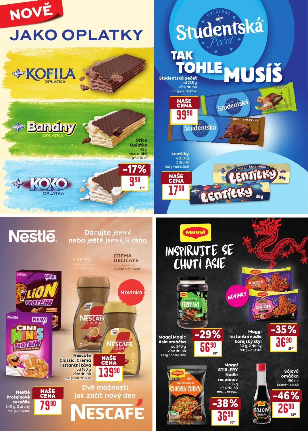 Billa leták, strana 17 z 30 — Maggi Magic Asia omáčka, Maggi STIR-FRY Nudle na pánev, Sójová omáčka