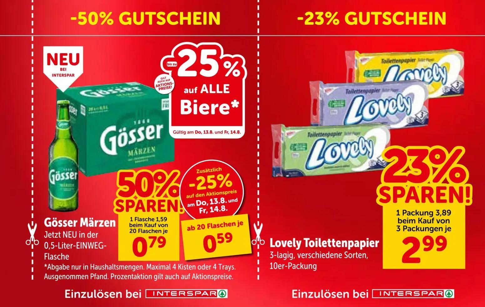 Interspar Prospekt, Seite 17 von 28 — Lovely Toilettenpapier, Gösser Märzen