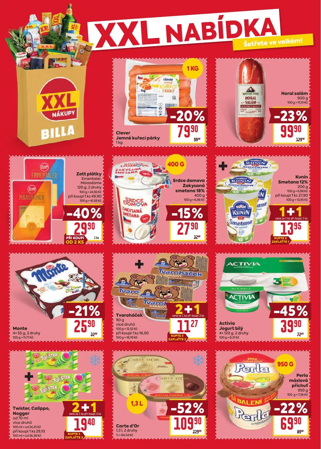 Billa leták, strana 18 z 35 — Carte d'Or, Horal salám, Zott plátky Ementaler, Maasdame
