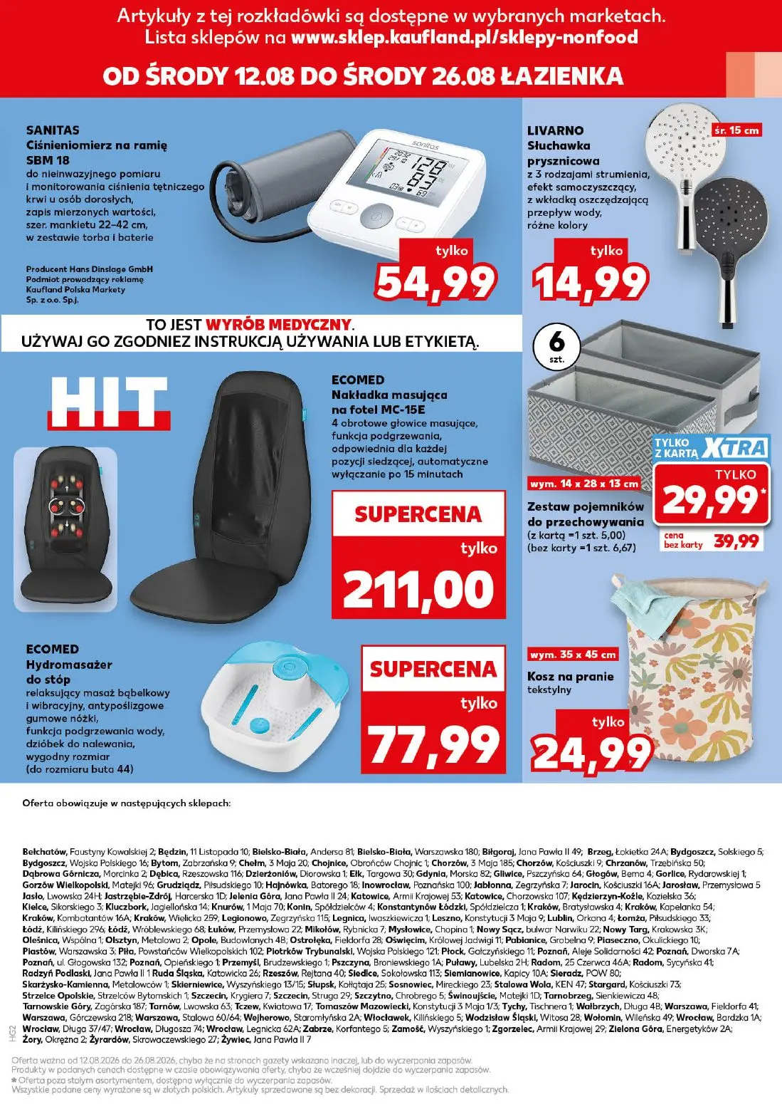 Kaufland gazetka, strona 15 z 16 — Zestaw pojemników do przechowywania, SANITAS Ciśnieniomierz na ramię SBM 18, LIVARNO Słuc…