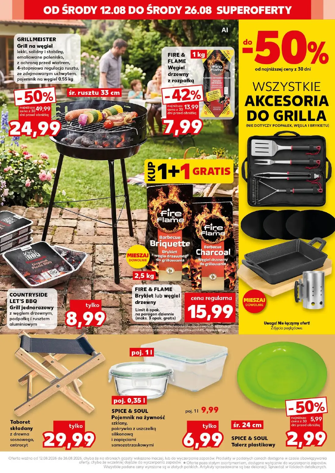 Kaufland gazetka, strona 16 z 16 — GRILLMEISTER Grill na węgiel, FIRE & FLAME Węgiel drzewny z rozpałką, COUNTRYSIDE LET'S B…