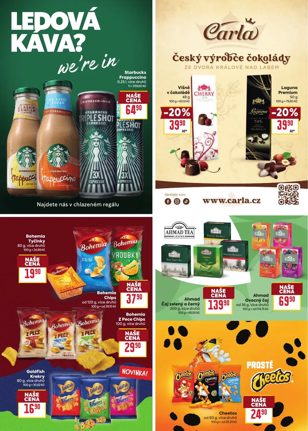 Billa leták, strana 20 z 30 — Višně v čokoládě CHERRY, Bohemia Tyčinky, Bohemia Chips