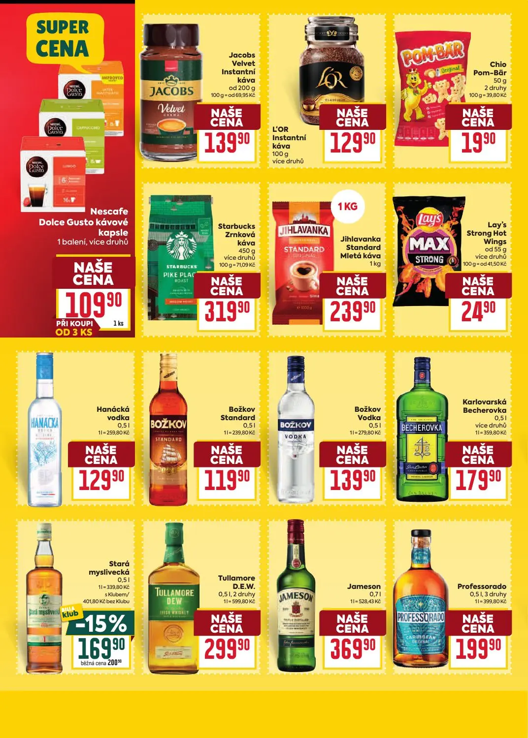 Billa leták, strana 22 z 35 — Stará myslivecká, Nescafe Dolce Gusto kávové kapsle, Jacobs Velvet Instantní káva
