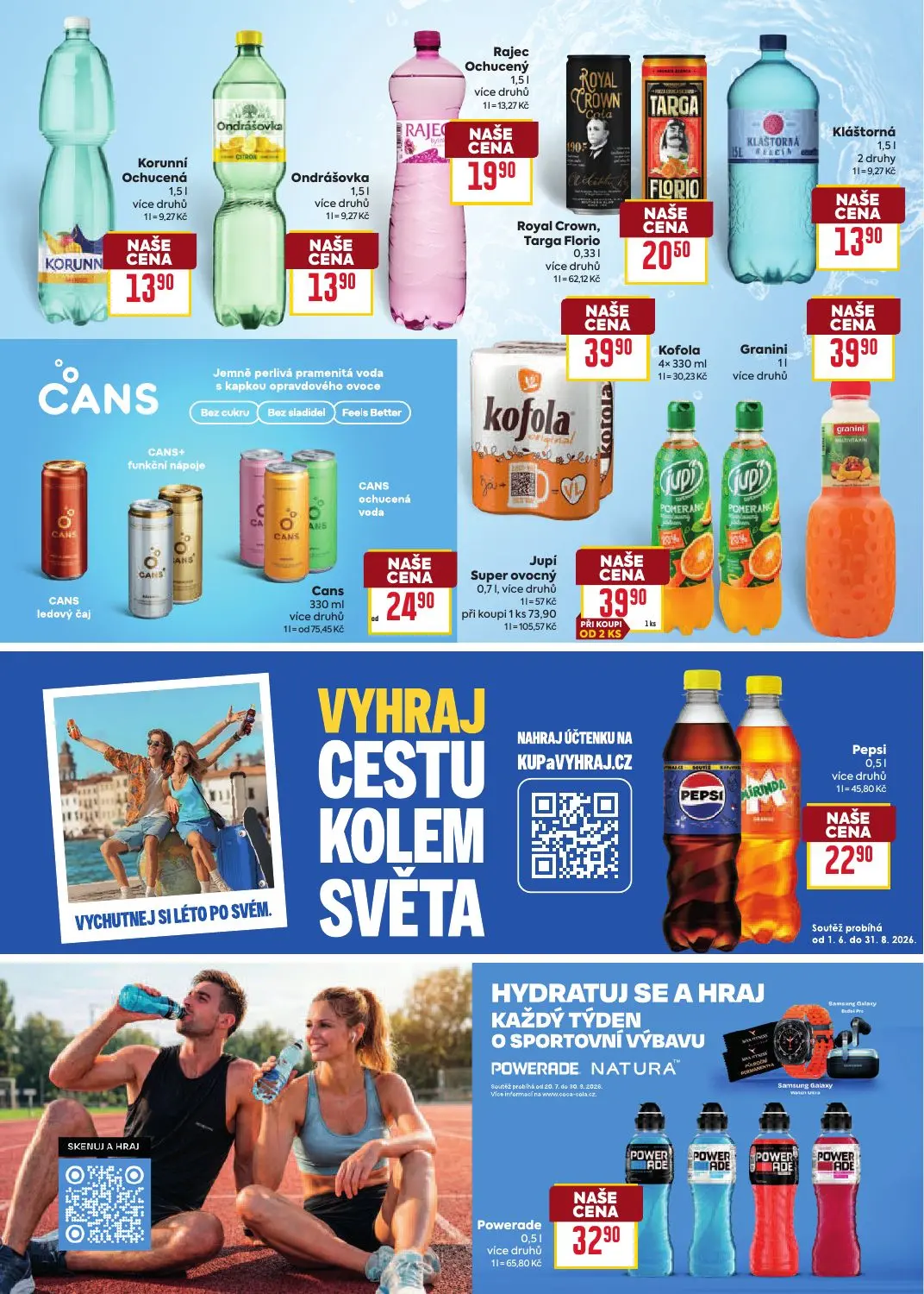 Billa leták, strana 24 z 30 — Jupí Super ovocný, Korunní Ochucená, Ondrášovka
