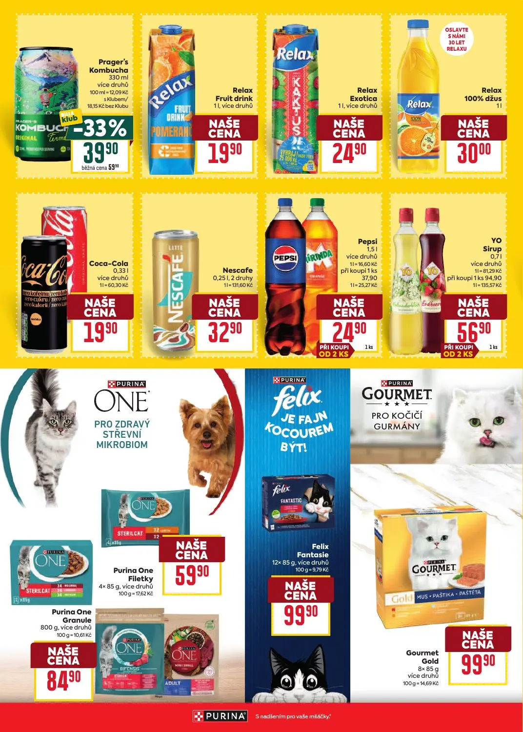 Billa leták, strana 26 z 35 — YO Sirup, Prager's Kombucha, Pepsi