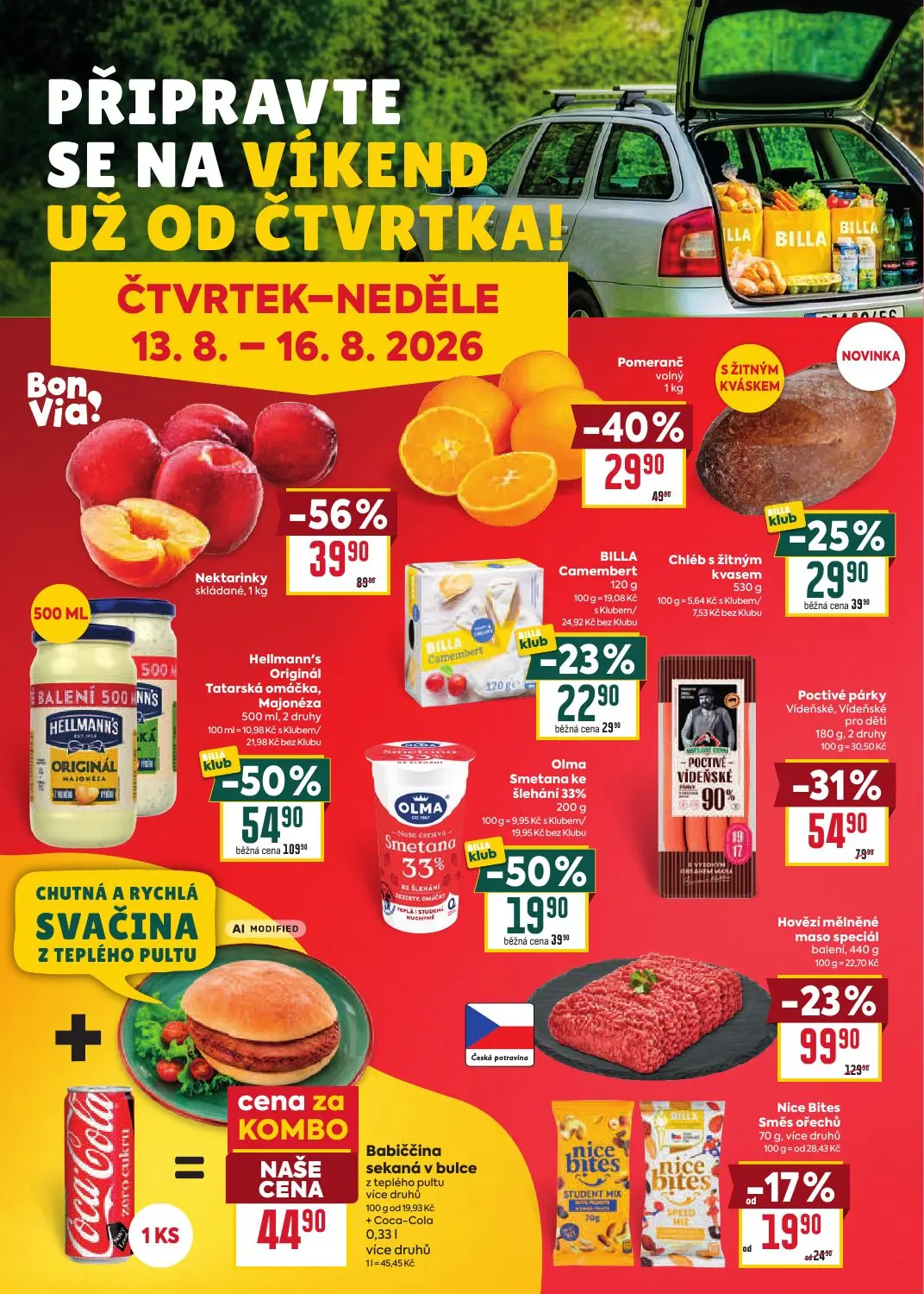 Billa leták, strana 30 z 35 — Nektarinky skládané, BILLA Camembert, Nice Bites Směs ořechů