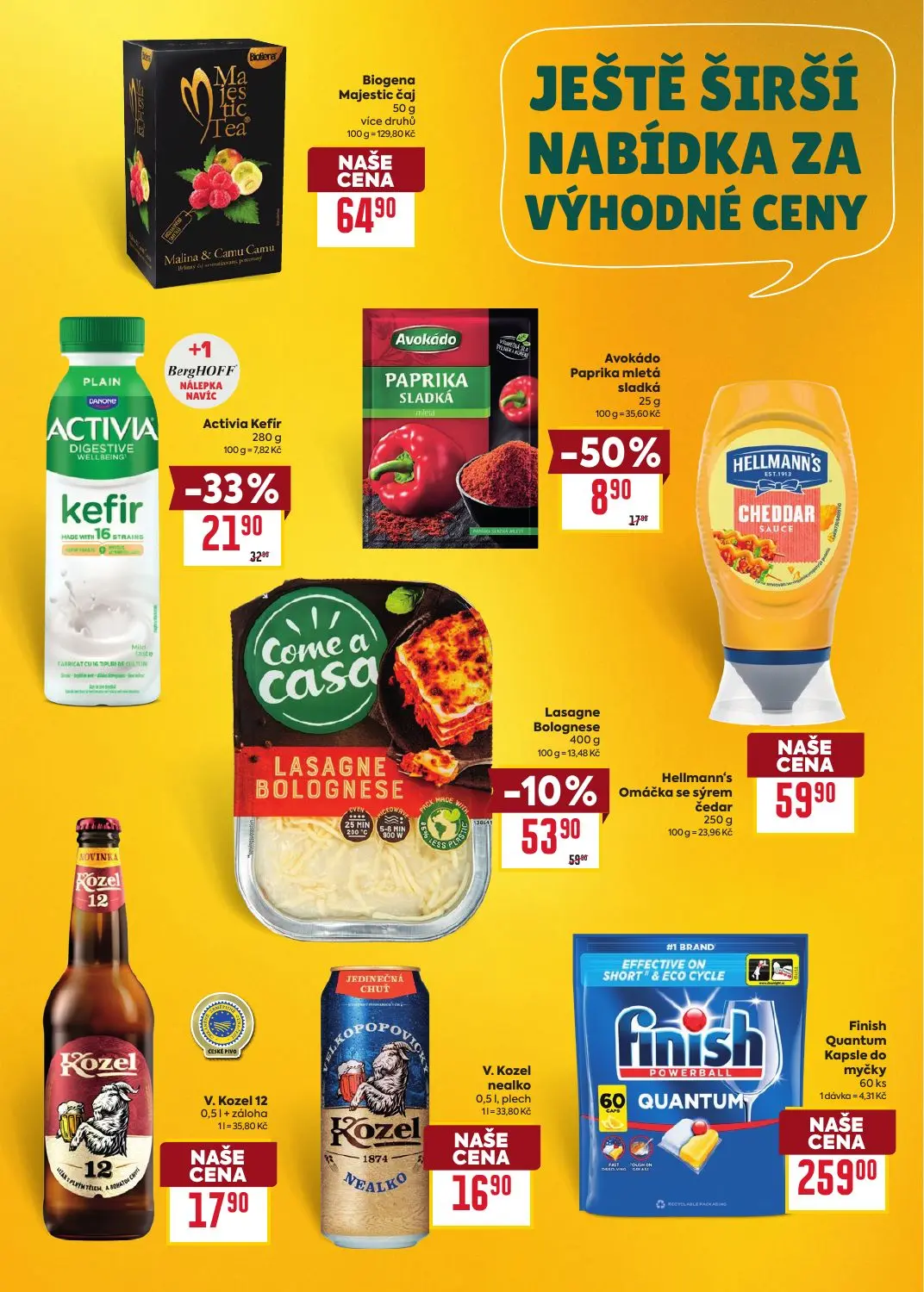 Billa leták, strana 33 z 35 — Avokádo Paprika mletá sladká, Lasagne Bolognese, V. Kozel 12