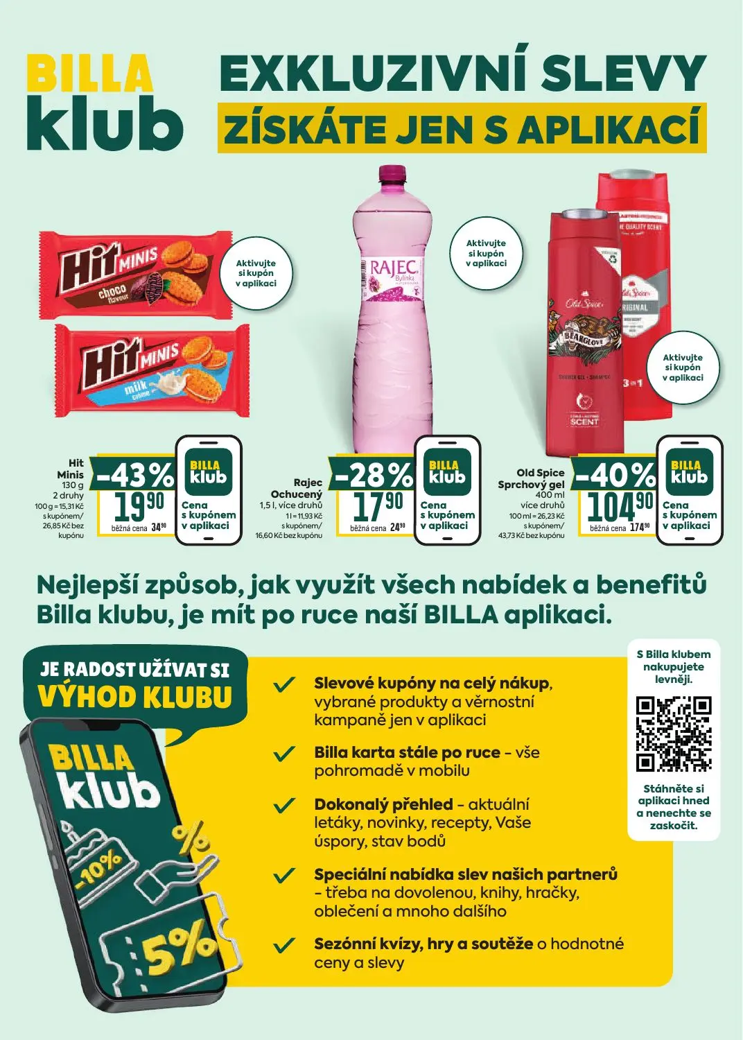 Billa leták, strana 34 z 35 — Old Spice Sprchový gel, Rajec Ochucený