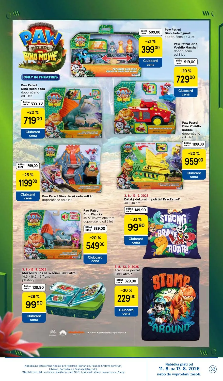 Tesco leták, strana 33 z 41 — Paw Patrol Dino Vozidlo Rubble, Paw Patrol Dino Vozidlo Marshall, Paw Patrol Dino Herní sada