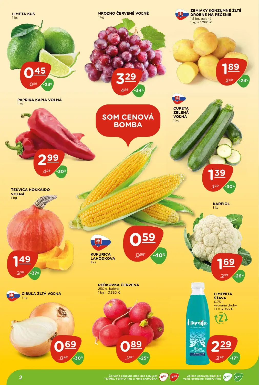Terno leták, strana 2 z 29 — HROZNO ČERVENÉ VOĽNÉ, PAPRIKA KAPIA VOĽNÁ, TEKVICA HOKKAIDO VOĽNÁ