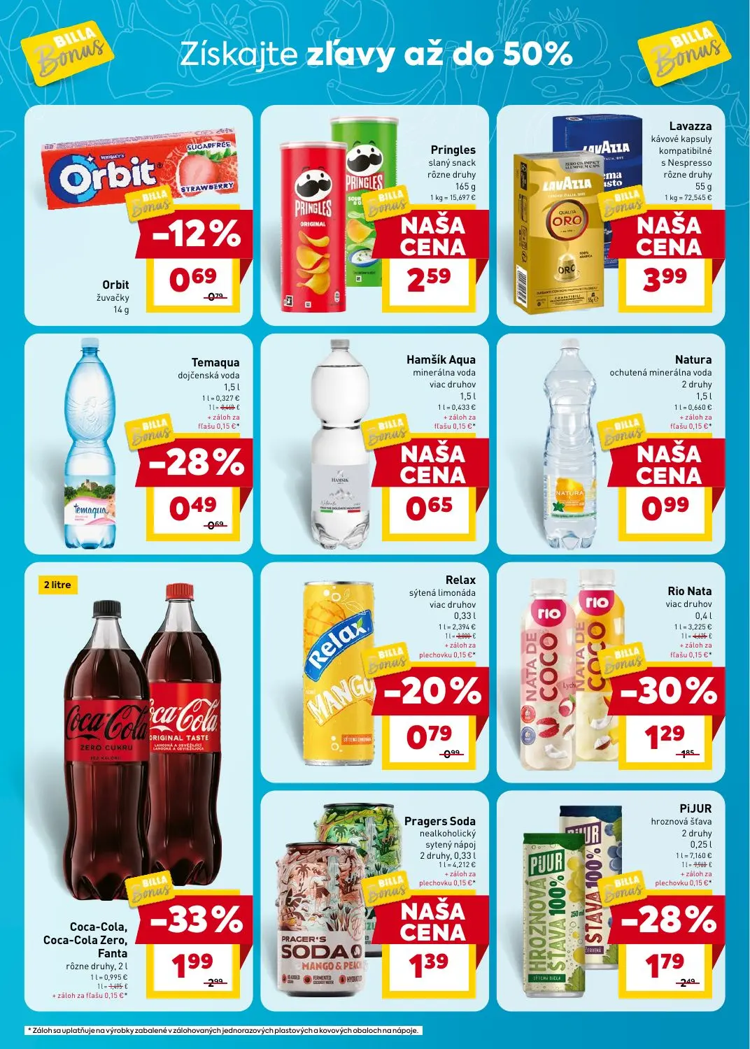 Billa leták, strana 5 z 7 — Coca-Cola, Coca-Cola Zero, Fanta, Relax