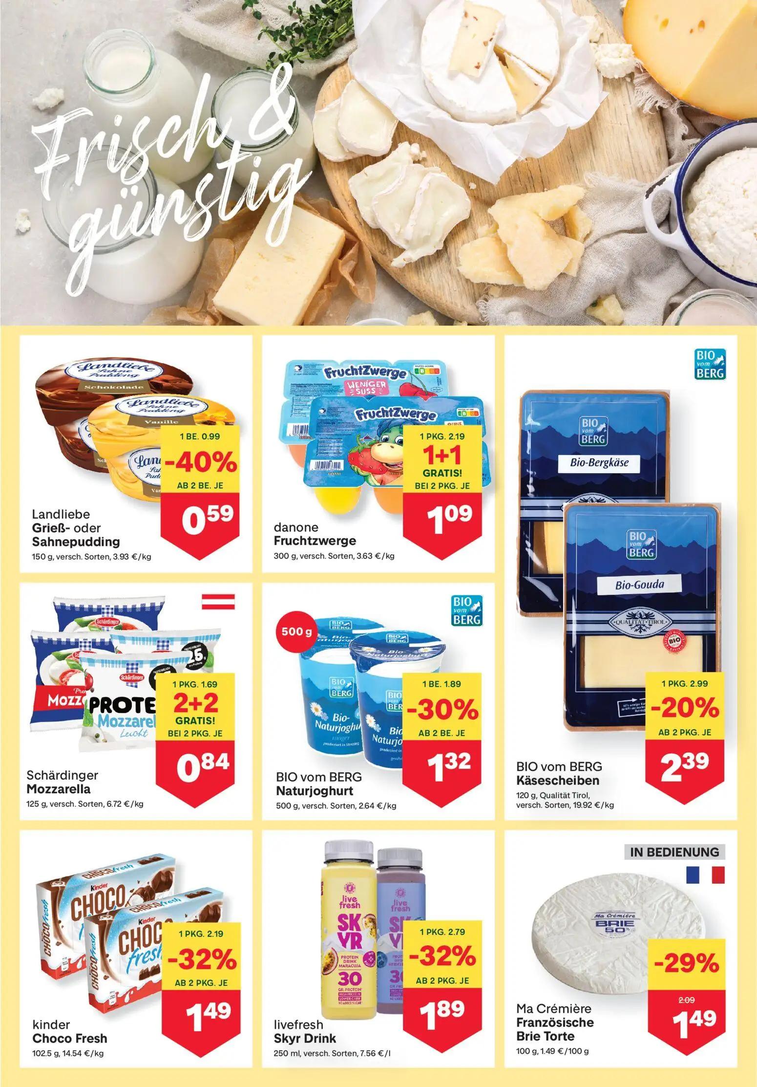 MPREIS Prospekt, Seite 5 von 16 — danone FruchtZwerge, livefresh Skyr Drink, Schärdinger Mozzarella