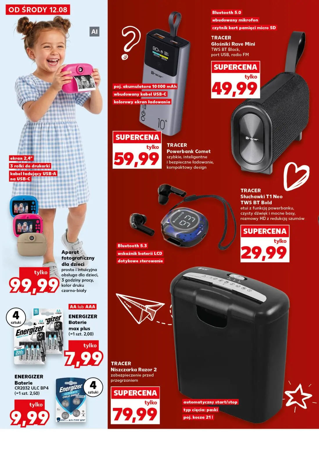 Kaufland gazetka, strona 6 z 40 — Aparat fotograficzny dla dzieci, TRACER Powerbank Comet, TRACER Głośniki Rave Mini TWS BT …