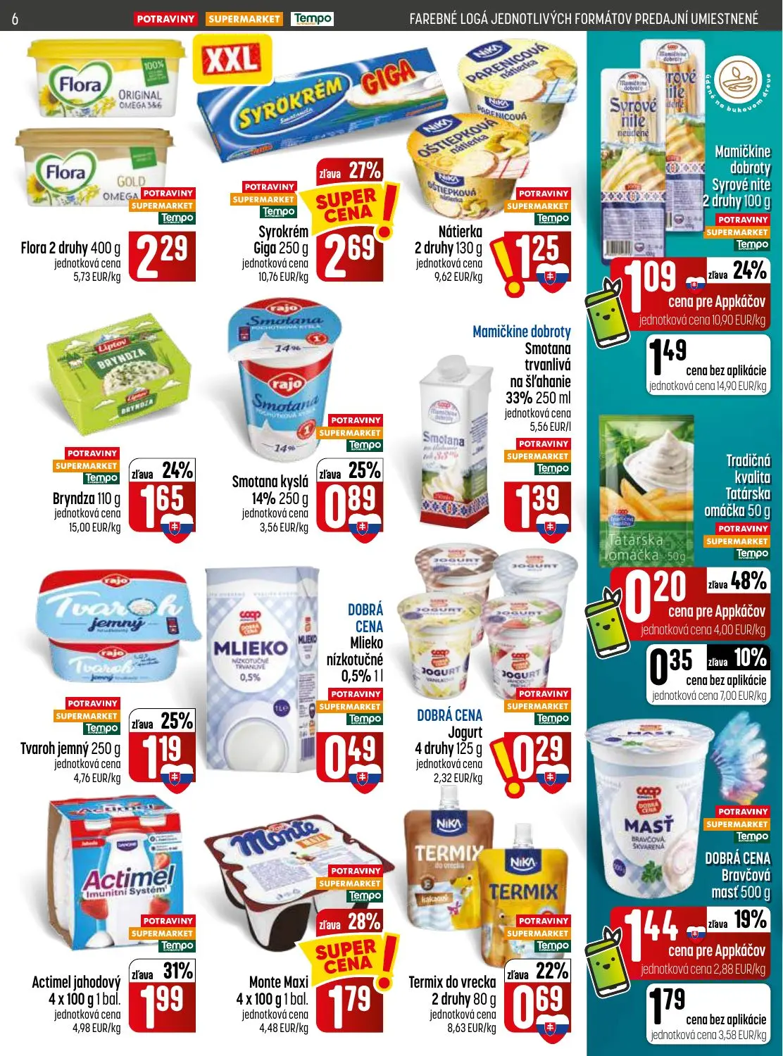 Coop Jednota leták, strana 6 z 28 — Syrokrém Giga, Actimel jahodový, Monte Maxi