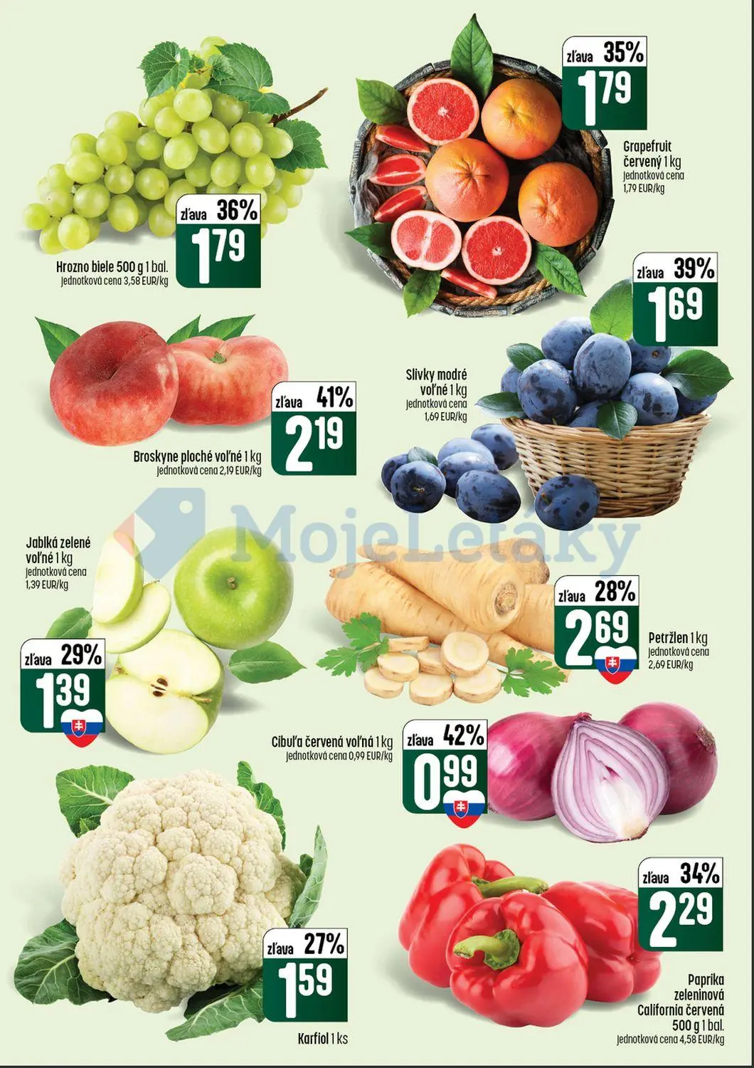 Coop Tempo leták, strana 7 z 64 — Broskyne ploché voľné, Paprika zeleninová California červená, Slivky modré voľné