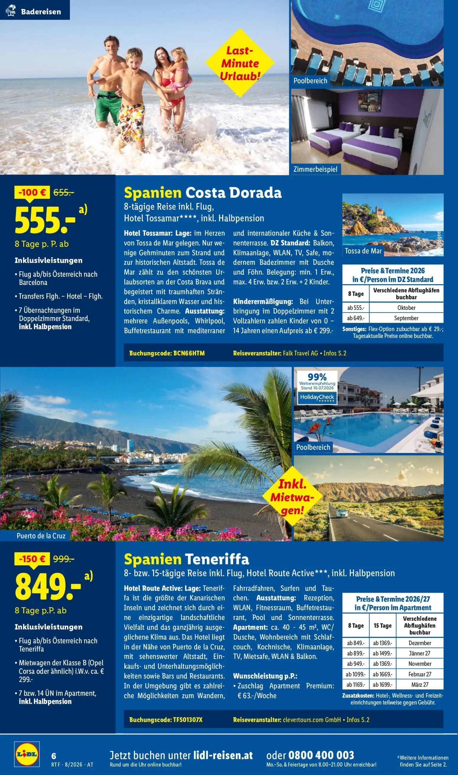 Lidl Prospekt, Seite 6 von 20 — Spanien Teneriffa, Spanien Costa Dorada