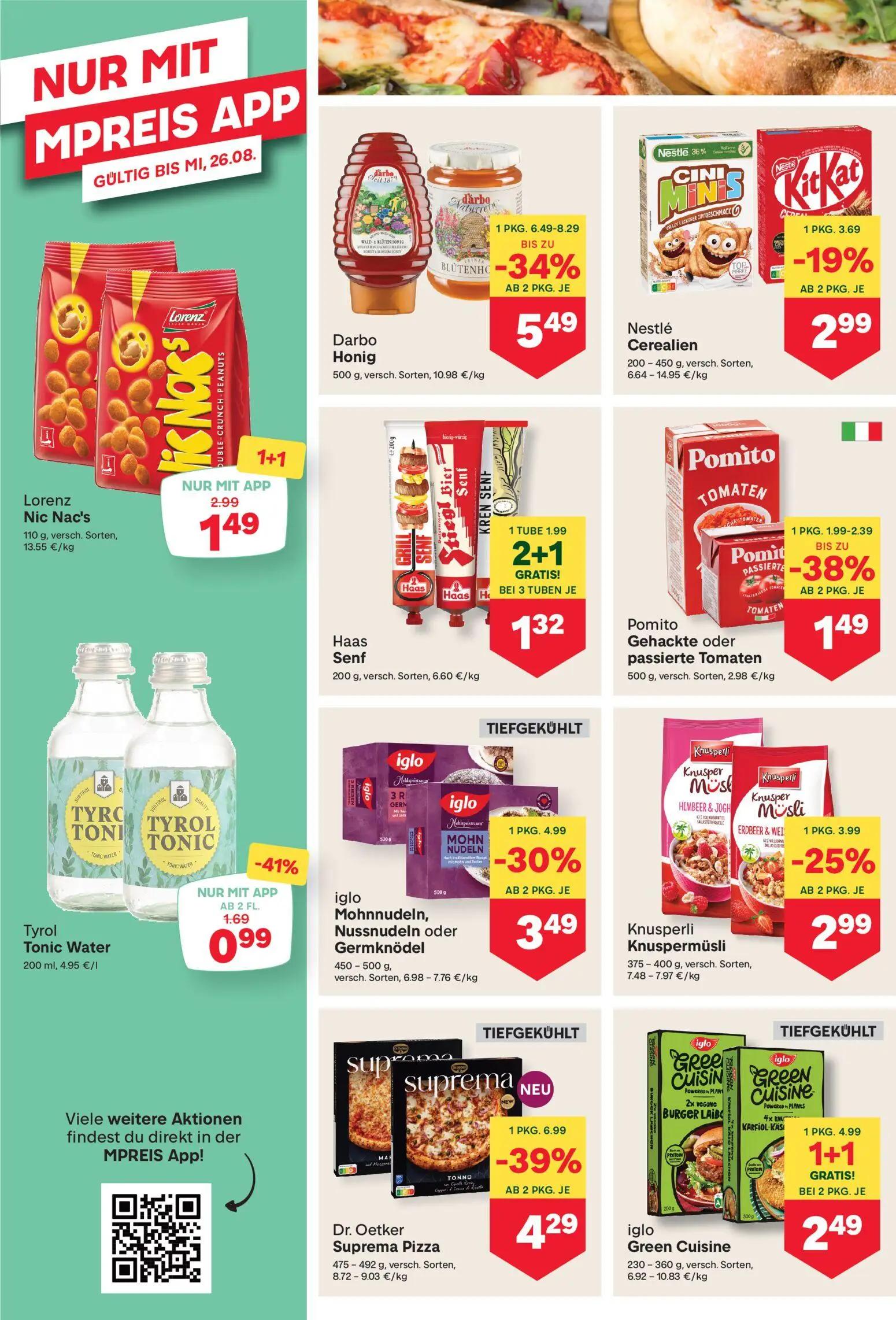 MPREIS Prospekt, Seite 8 von 16 — Darbo Honig, Dr. Oetker Suprema Pizza, iglo Green Cuisine