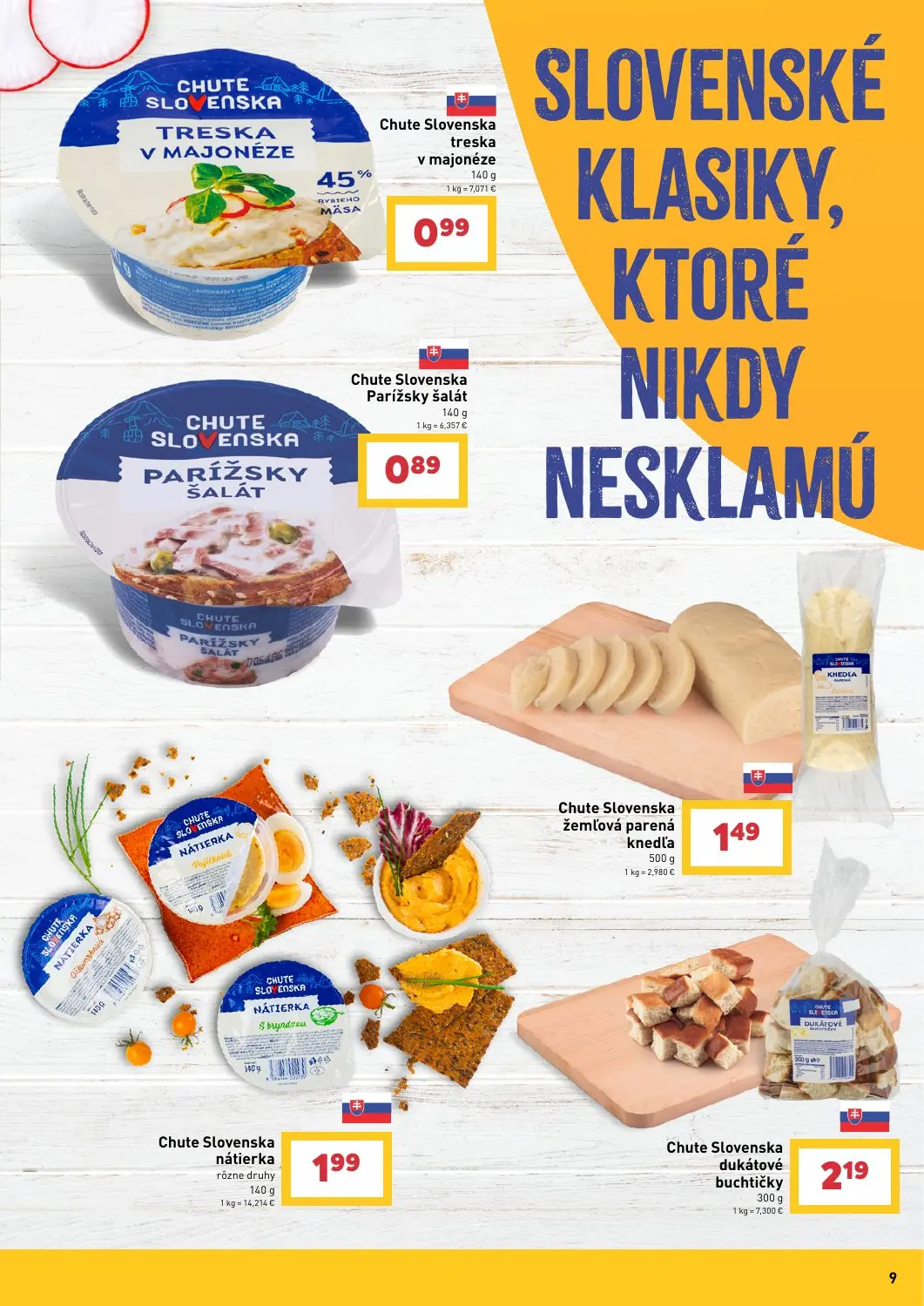 Billa leták, strana 9 z 13 — Chute Slovenska žemľová parená knedľa