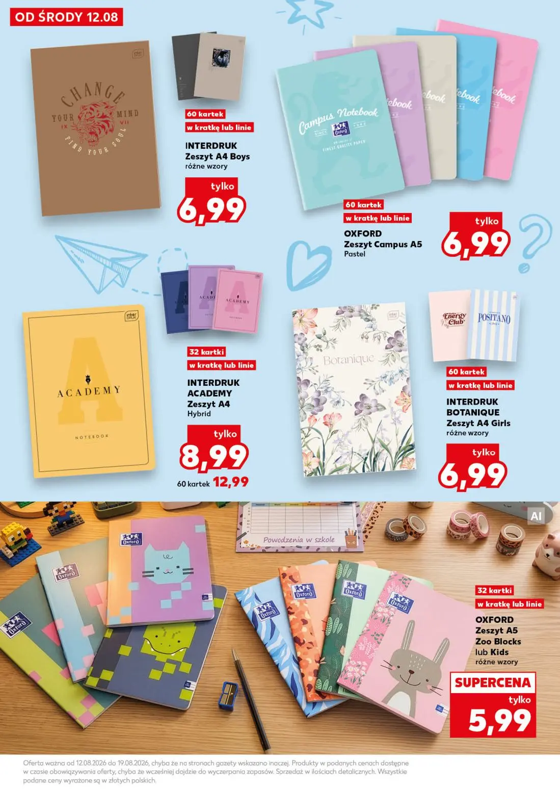 Kaufland gazetka, strona 9 z 40 — INTERDRUK ACADEMY Zeszyt A4 Hybrid, INTERDRUK Zeszyt A4 Boys, OXFORD Zeszyt Campus A5 Past…