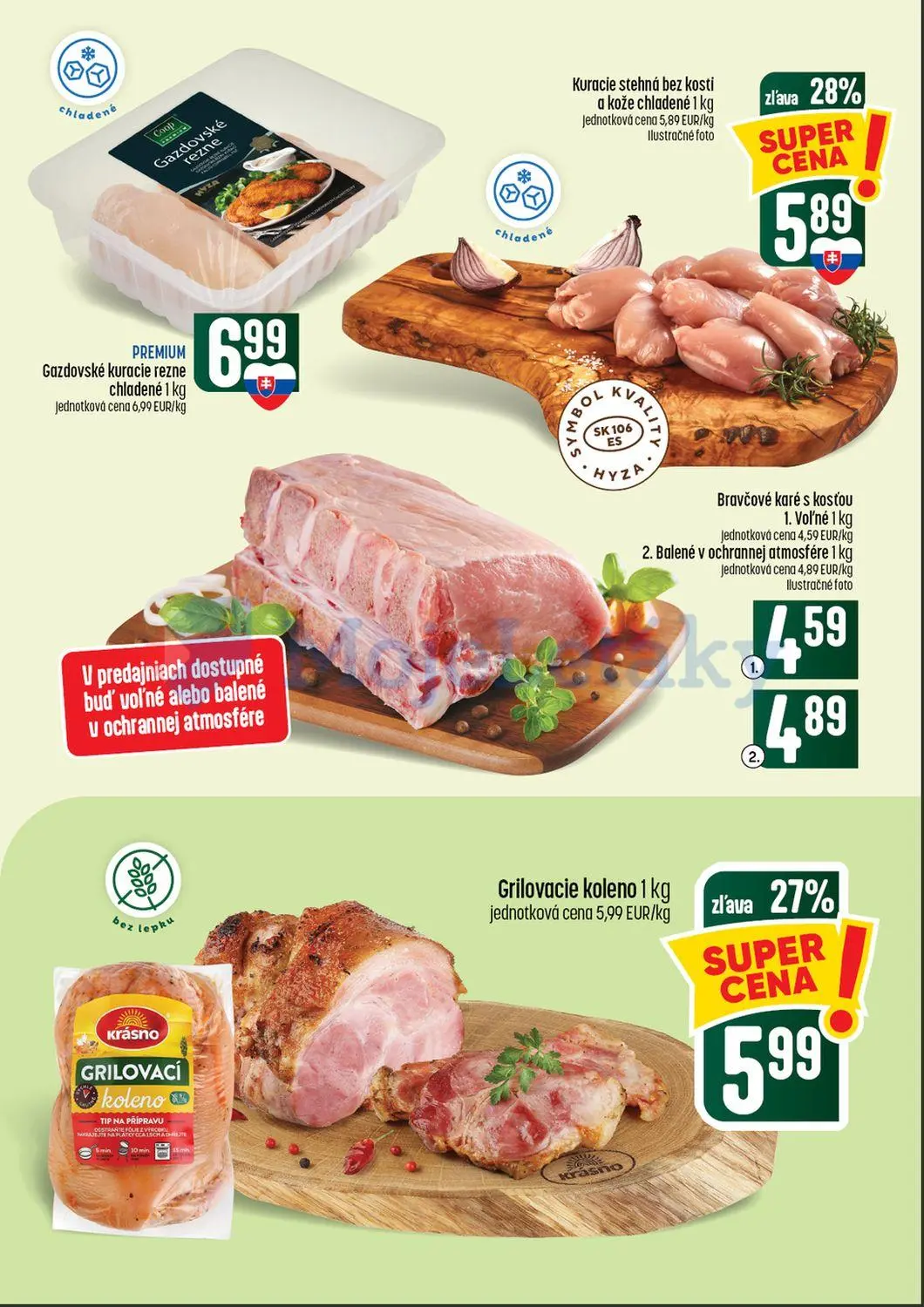 Coop Tempo leták, strana 9 z 64 — Kuracie stehná bez kosti a kože chladené, Grilovacie koleno, Gazdovské kuracie rezne chlad…