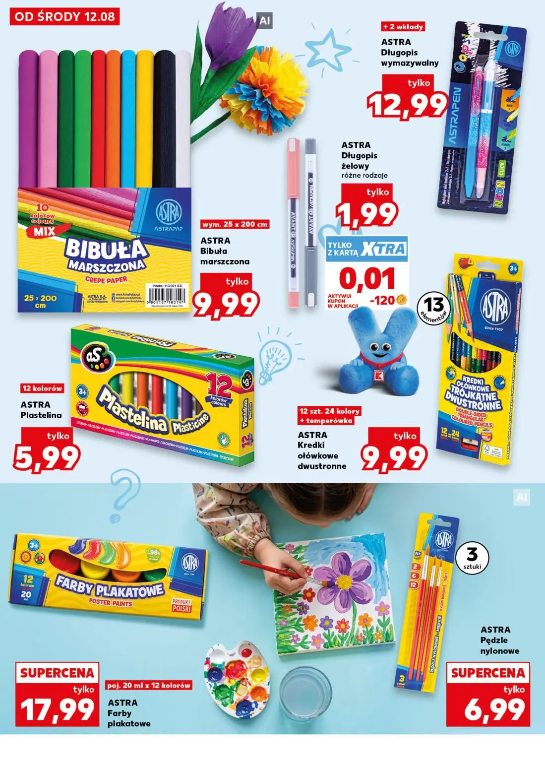 Kaufland gazetka, strona 10 z 40 — ASTRA Bibuła marszczona, ASTRA Długopis wymazywalny, ASTRA Długopis żelowy