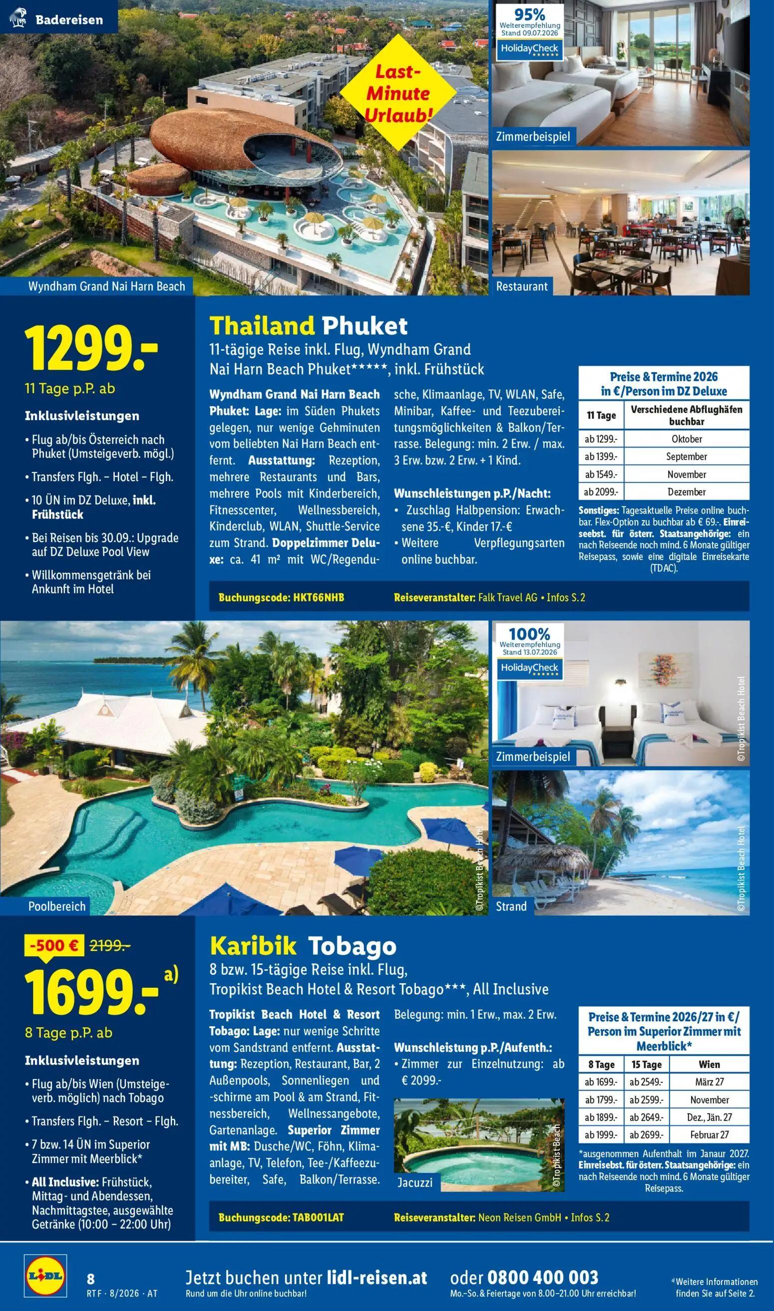 Lidl Prospekt, Seite 8 von 20 — Karibik Tobago, Thailand Phuket