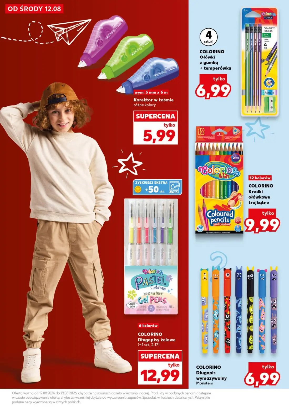 Kaufland gazetka, strona 11 z 40 — Korektor w taśmie, COLORINO Ołówki z gumką + temperówka, COLORINO Kredki ołówkowe trójkąt…