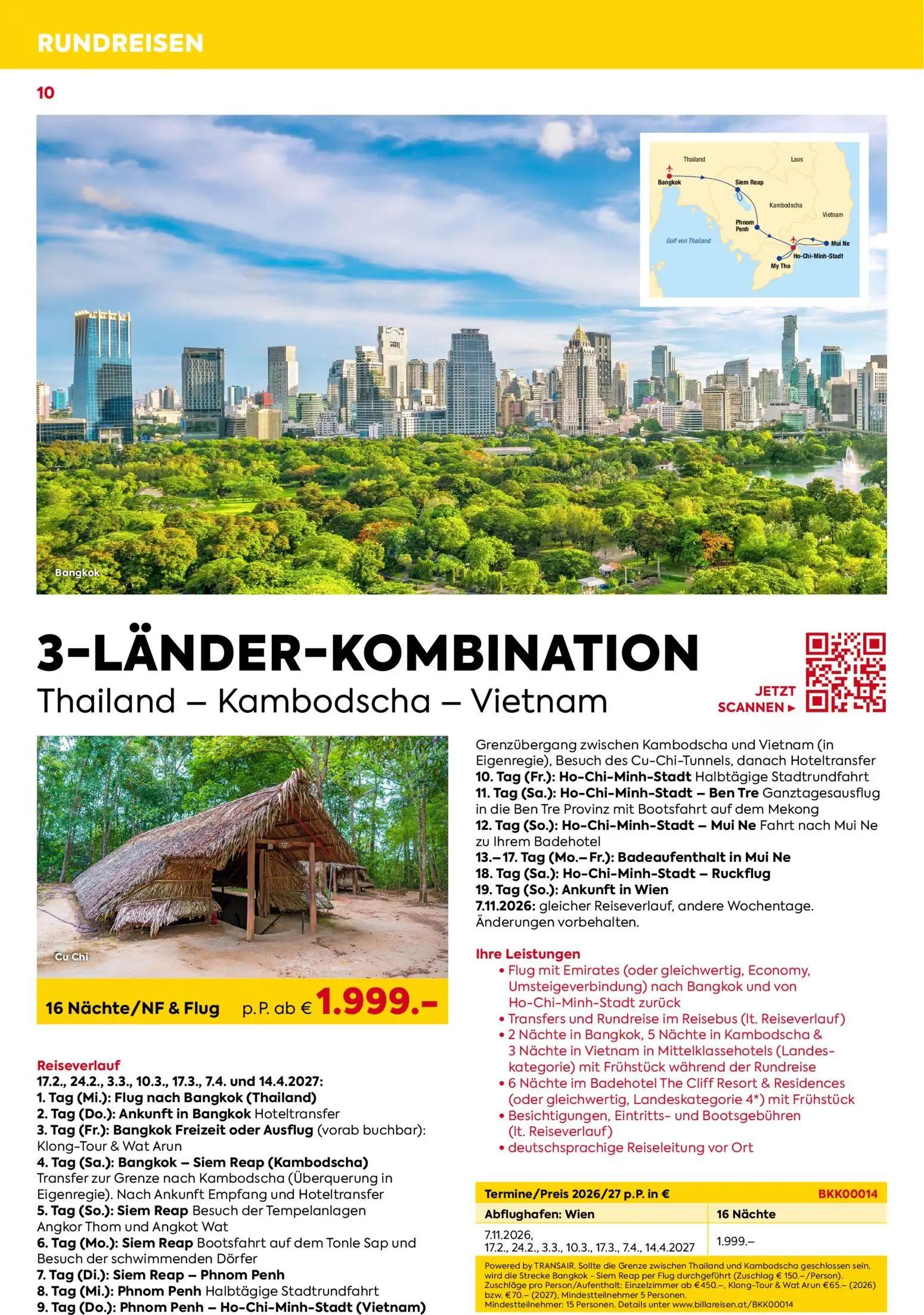 Billa Prospekt, Seite 10 von 16 — 3-LÄNDER-KOMBINATION Thailand - Kambodscha - Vietnam, Klong-Tour & Wat Arun, Einzelzimmer