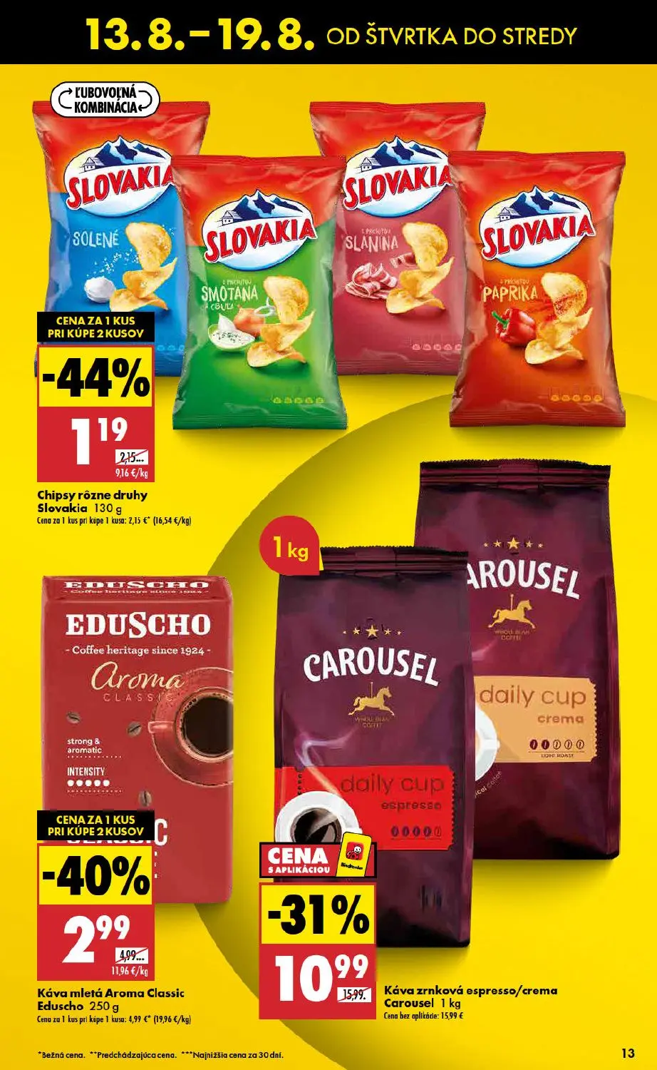 Biedronka leták, strana 13 z 48 — Káva zrnková espresso/crema Carousel
