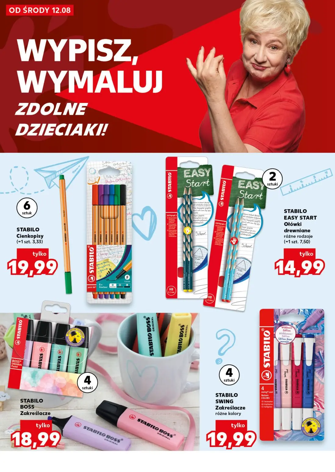 Kaufland gazetka, strona 12 z 40 — STABILO Cienkopisy, STABILO EASY START Ołówki drewniane, STABILO BOSS Zakreślacze