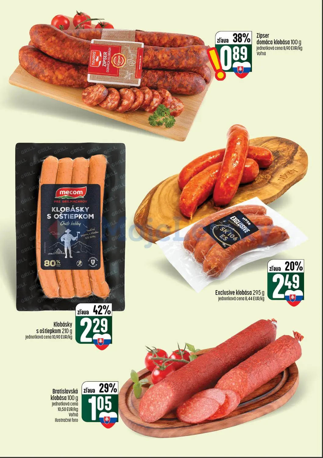 Coop Tempo leták, strana 13 z 64 — Klobásky s oštiepkom, Exclusive klobása, Zipser domáca klobása